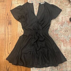 Shimmer v neck romper dress